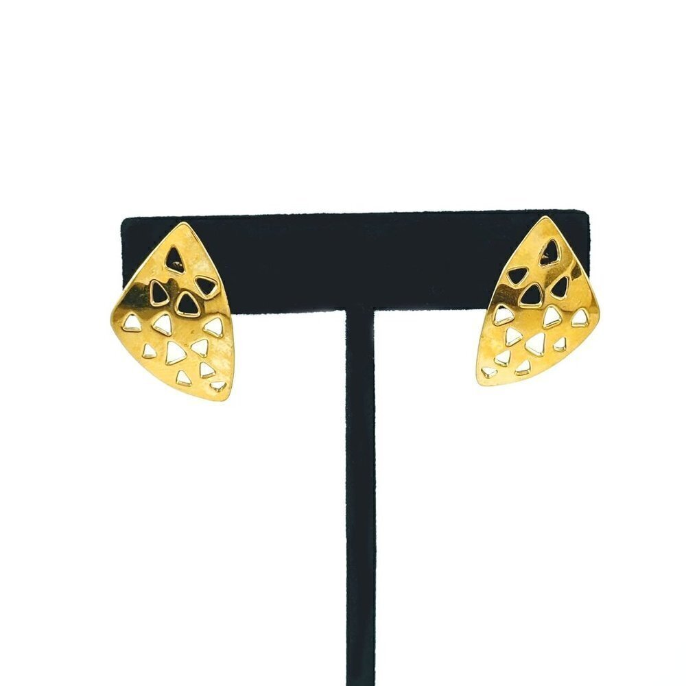 Vintage Monet Triangular Pierced Earrings